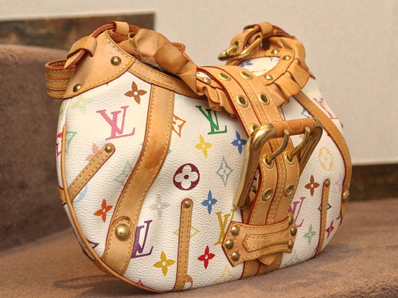 美品 ルイ ヴィトン モノグラム マルチカラー ジュディMM ブロン M40255 ショルダーバッグ バッグ 白 LV 0319  LOUIS VUITTON