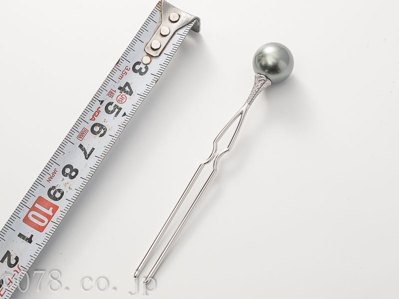 ミキモト 南洋真珠（黒蝶真珠）付きかんざし 真珠＝16．4mm
