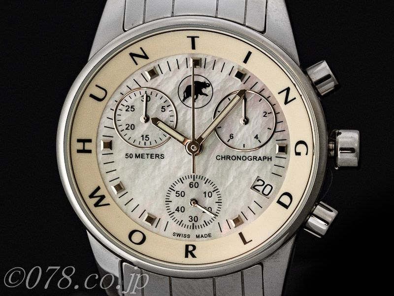 ハンティングワールドクロノグラフ ホワイト HUNTING WORLD